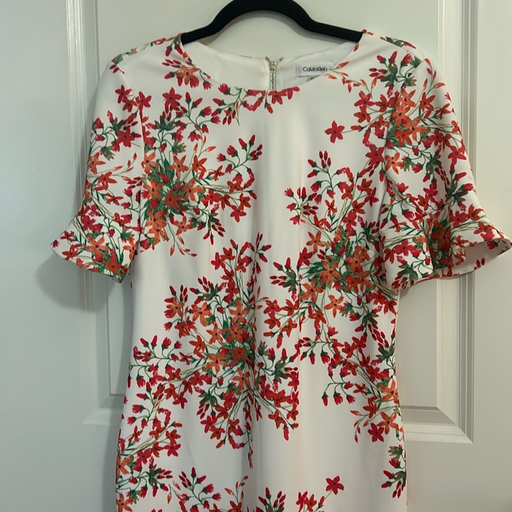 Calvin Klein White Floral Dress